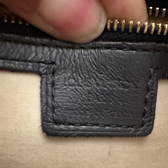 Louis Vuitton Alma Long Tan and Navy Monogram Satchel - Picture 11 of 14